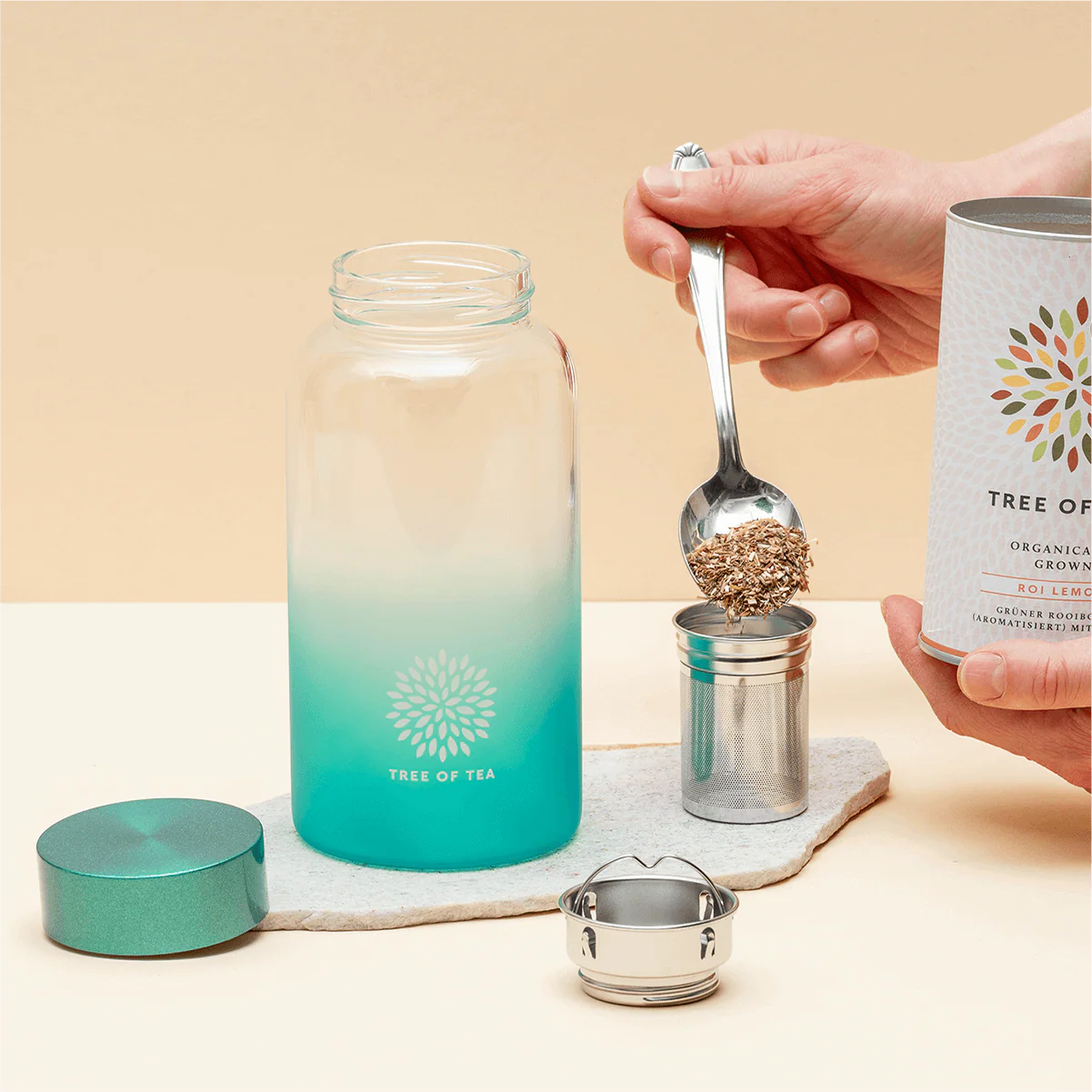 Tree of Tea Ice Tea Bottle, Turquoise - Image 3